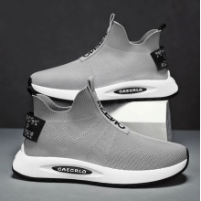 男鞋2024秋冬爆款男士休闲一脚蹬飞织网面跑步透气轻便软底袜子鞋