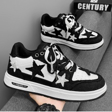 男鞋春季2024新款潮流百搭休闲跑步运动厚底耐磨透气青少年运动鞋