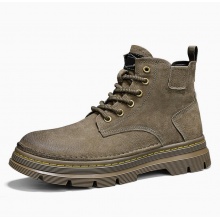 真皮马丁靴男款2025新款秋季英伦复古高帮短靴厚底运动休闲工...