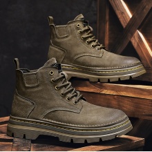 真皮马丁靴男款2025新款秋季英伦复古高帮短靴厚底运动休闲工装靴