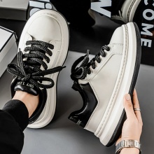 小白鞋夏季透气皮面百搭防水防滑潮鞋户外跨境爆款男鞋学生运动鞋