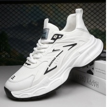 男鞋2025夏季新款青春少年感休闲百搭厚底老爹鞋网面透气运动潮鞋