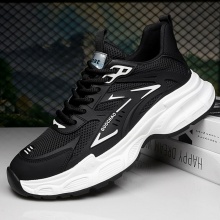 男鞋2025夏季新款青春少年感休闲百搭厚底老爹鞋网面透气运动潮鞋