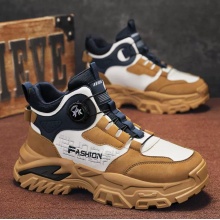 工装男鞋2024秋季新款男士工地干活劳保运动休闲鞋厚底防水马丁靴