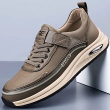 男鞋2025新款秋季运动真皮休闲鞋高级感软底防滑耐磨运动鞋