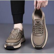 男鞋2025新款秋季运动真皮休闲鞋高级感软底防滑耐磨运动鞋