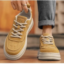 真皮男鞋冬季休闲板鞋青少年高级感复古运动防滑增高软底百搭潮鞋