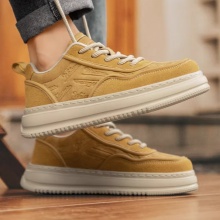 真皮男鞋冬季休闲板鞋青少年高级感复古运动防滑增高软底百搭潮鞋