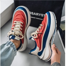 男鞋2025春季新款青少年复古潮流百搭英伦休闲运动男士厚底老爹鞋