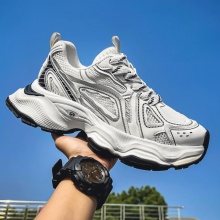 男鞋2024夏季新款网面透气时尚休闲厚底潮流百搭跑步老爹潮鞋