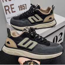 阿甘男鞋2025新款冬季潮流复古百搭厚底增高老爹鞋