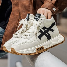 高帮男鞋冬季潮牌高级感百搭跑步防滑运动休闲厚底增高小白老爹鞋