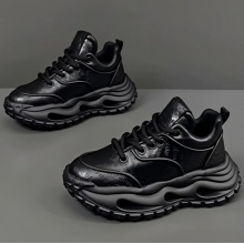 欧洲站男鞋冬季潮流百搭休闲青少年跑步防滑运动厚底内增高老爹鞋