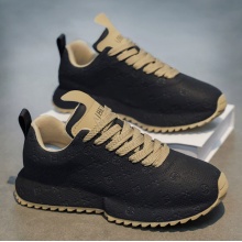 欧洲站男鞋冬季潮流百搭休闲青少年跑步运动厚底内增高黑色老爹鞋