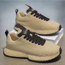 欧洲站男鞋冬季潮流百搭休闲青少年跑步运动厚底内增高黑色老爹鞋